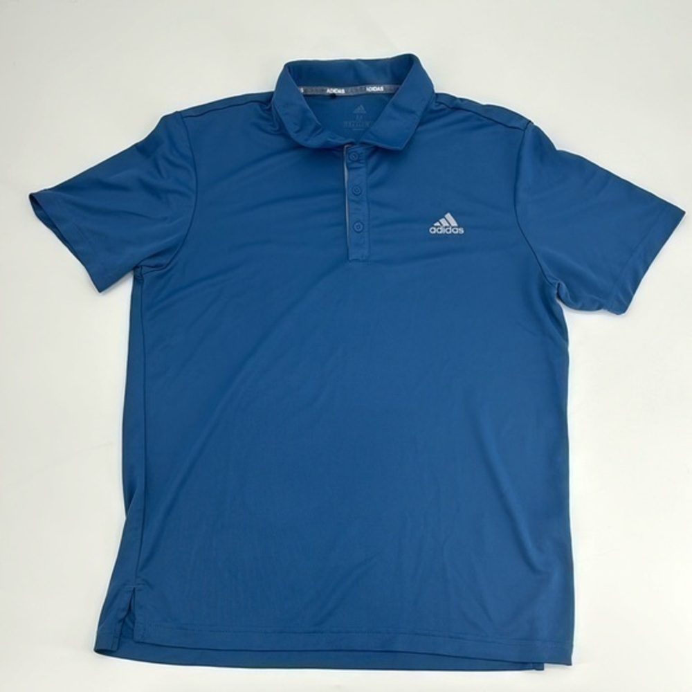 UEC Adidas blue men’s golf polo shirt short sleeve medium